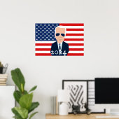 Joe Biden American Flag 2024 Wahl Poster (Heimbüro)