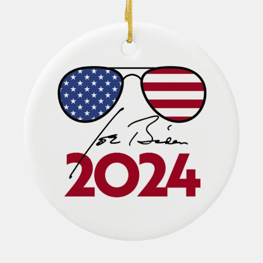 Joe Biden Aviators 2024 Keramik Ornament (Hinten)