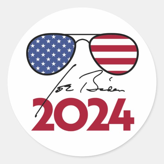 Joe Biden Aviators 2024 Runder Aufkleber (Vorderseite)