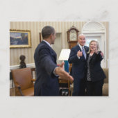 Joe Biden, Barack Obama und Hillary Clinton Postkarte (Vorderseite)