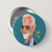 Joe Biden Cartoon Karikatur-Taste Button (Vorne & Hinten)