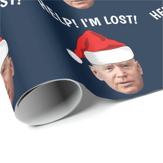 JOE BIDEN CHRISTMAS FUNNY KONFUSIERTE WRAPPING PAP GESCHENKPAPIER (Rolleneckpunkt)