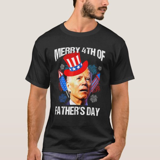 Joe Biden Confused Merry 4Th Of Fathers Day Fourth T-Shirt (Vorderseite)