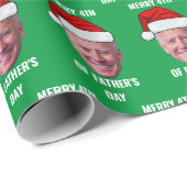 Joe Biden Confused Patriotic Merry Christmas Geschenkpapier (Rolleneckpunkt)