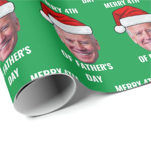 Joe Biden Confused Patriotic Merry Christmas Geschenkpapier (Rolleneckpunkt)