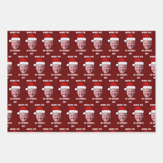 Joe Biden Confused Patriotic Merry Christmas Geschenkpapier Set (Vorderseite 3)