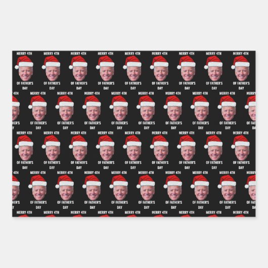 Joe Biden Confused Patriotic Merry Christmas Geschenkpapier Set (Vorderseite 2)