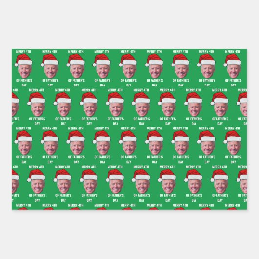 Joe Biden Confused Patriotic Merry Christmas Geschenkpapier Set (Vorderseite)