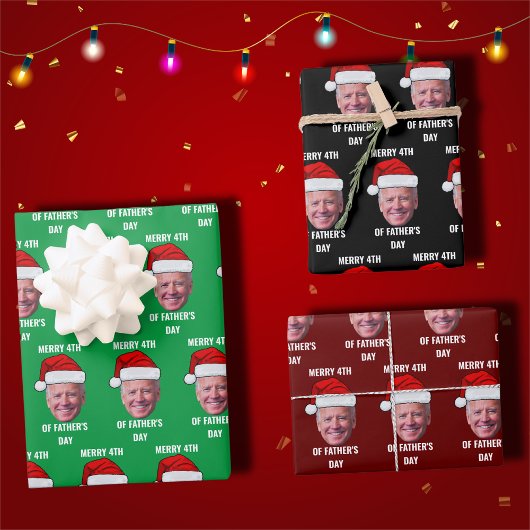 Joe Biden Confused Patriotic Merry Christmas Geschenkpapier Set