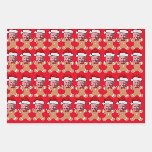 Joe Biden Custom Face Foto Gingerbread Xmas Geschenkpapier Set (Vorderseite 2)