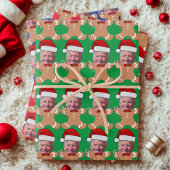 Joe Biden Custom Face Foto Gingerbread Xmas Geschenkpapier Set