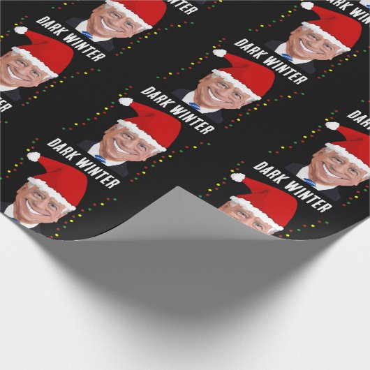 JOE BIDEN DARK WINTER FUNNY CHRISTMAS WRAPPING PAP GESCHENKPAPIER (Ecke)