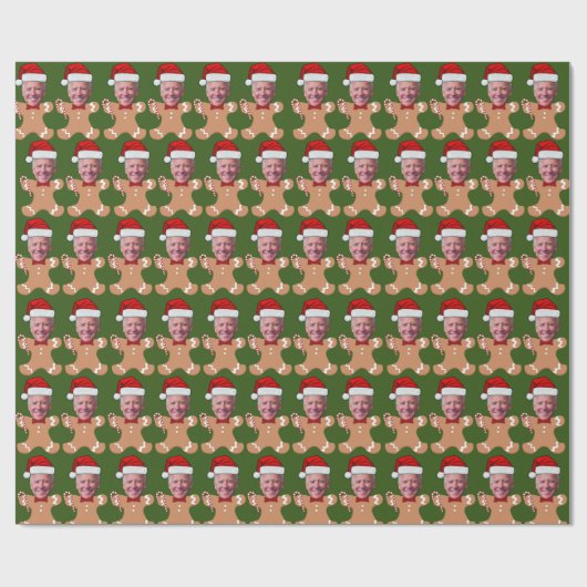 Joe Biden Face Custom Face Foto Gingerbread Geschenkpapier (Flach)