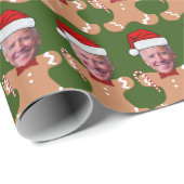 Joe Biden Face Custom Face Foto Gingerbread Geschenkpapier (Rolleneckpunkt)