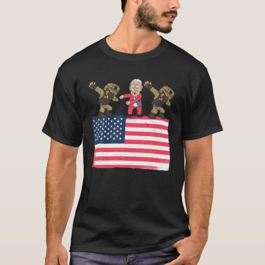 Joe Biden Flossing Dabbing Soldier Patriotic Ameri T-Shirt (Vorderseite)
