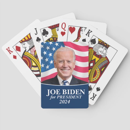 Joe Biden for President Photo and Flag 2024 Spielkarten (Rückseite)