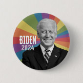 Joe Biden - Foto mit Regenbogenstrahl Button (Vorderseite)