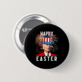 Joe Biden freut sich über Osterfeier am 4. Juli Button (Vorne & Hinten)