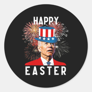 Joe Biden freut sich über Ostern zum sonnigen 4. J Runder Aufkleber