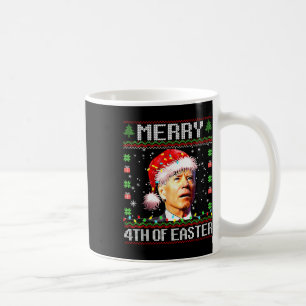 Joe Biden Frohe 4. Ostern hässlicher Weihnachtspul Kaffeetasse