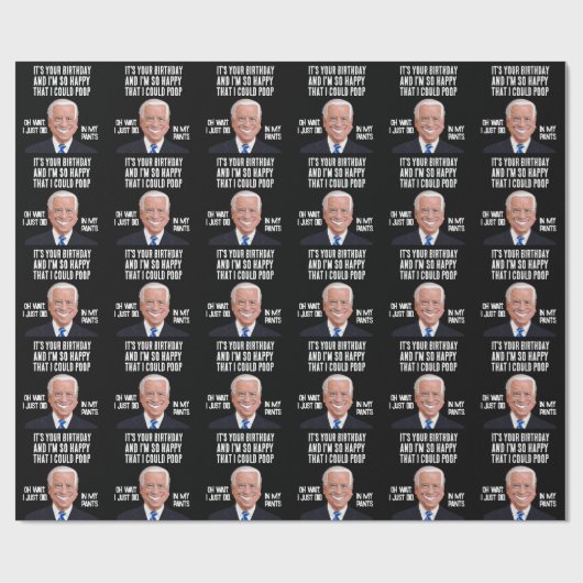 JOE BIDEN FUNNY BIRTHDAY KACKTE WRAPPING PAPER GESCHENKPAPIER (Flach)