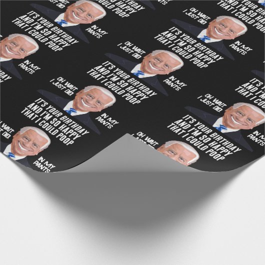 JOE BIDEN FUNNY BIRTHDAY KACKTE WRAPPING PAPER GESCHENKPAPIER (Ecke)