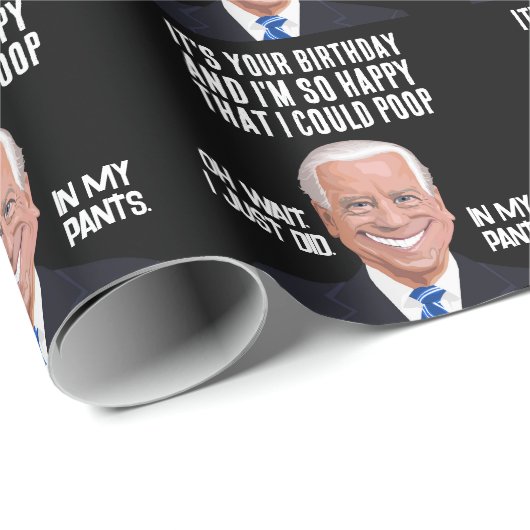 JOE BIDEN FUNNY BIRTHDAY KACKTE WRAPPING PAPER GESCHENKPAPIER (Rolleneckpunkt)