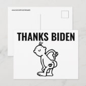 JOE BIDEN FUNNY DANKT HINTERN Postkarten (Vorne/Hinten)