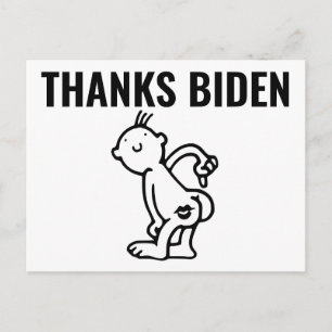 JOE BIDEN FUNNY DANKT HINTERN Postkarten