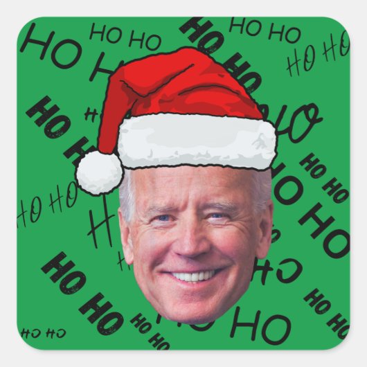 Joe Biden Funny Green Ho Weihnachten Quadratischer Aufkleber (Vorderseite)