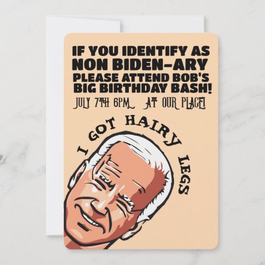 JOE BIDEN FUNNY PARTY CUSTOM Einladungen (Vorderseite)