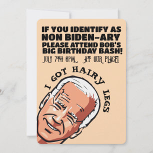 JOE BIDEN FUNNY PARTY CUSTOM Einladungen