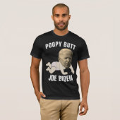 JOE BIDEN FUNNY POPPY BUTT dunkle T-Shirts (Vorne ganz)