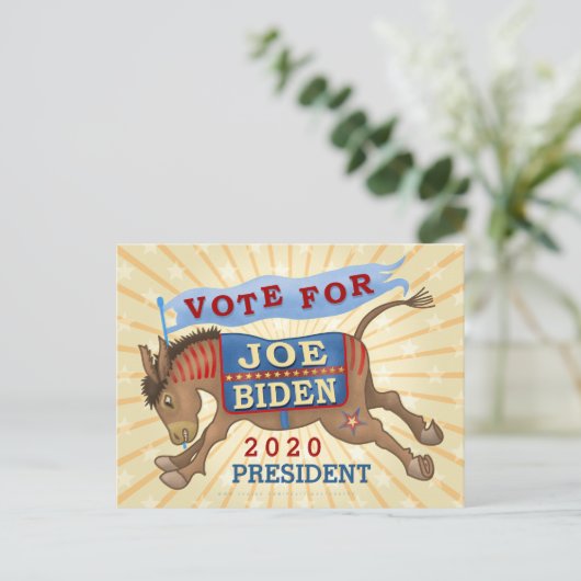 Joe Biden für den Präsidenten 2020, Demokrat Donke Postkarte (Stehend Vorderseite)