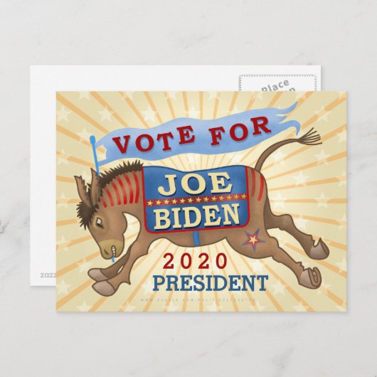 Joe Biden für den Präsidenten 2020, Demokrat Donke Postkarte (Vorne/Hinten)