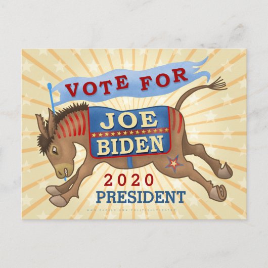 Joe Biden für den Präsidenten 2020, Demokrat Donke Postkarte (Vorderseite)