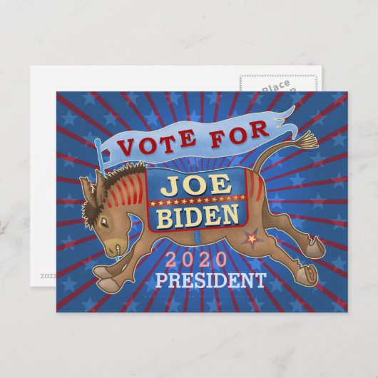Joe Biden für den Präsidenten 2020, Demokrat Donke Postkarte (Vorne/Hinten)