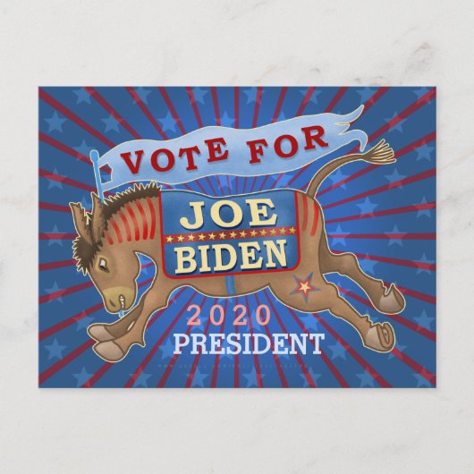 Joe Biden für den Präsidenten 2020, Demokrat Donke Postkarte (Vorderseite)