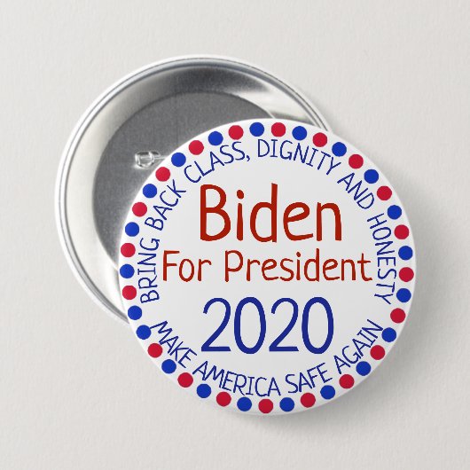 Joe Biden für Knopf Präsidenten-Election 2020 Button (Vorne & Hinten)