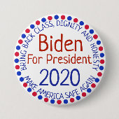 Joe Biden für Knopf Präsidenten-Election 2020 Button (Vorderseite)
