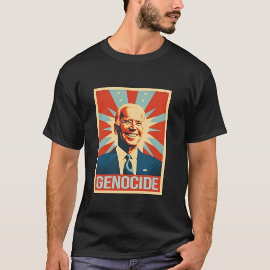 Joe Biden Genocide Anti Biden Funny Konservative P T-Shirt (Vorderseite)