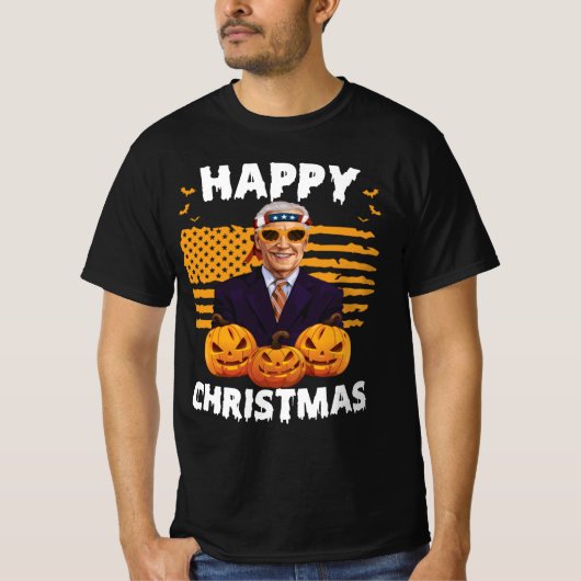 Joe Biden Happy Halloween American Flag Pumpkin T- T-Shirt (Vorderseite)