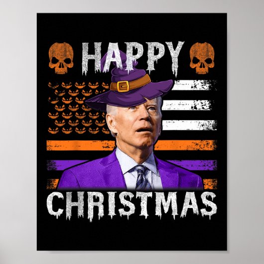 Joe Biden Happy Halloween Flag Poster (Vorne)