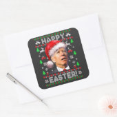 Joe Biden Happy Oaster Chrismas | Anti Joe Biden Quadratischer Aufkleber (Umschlag)