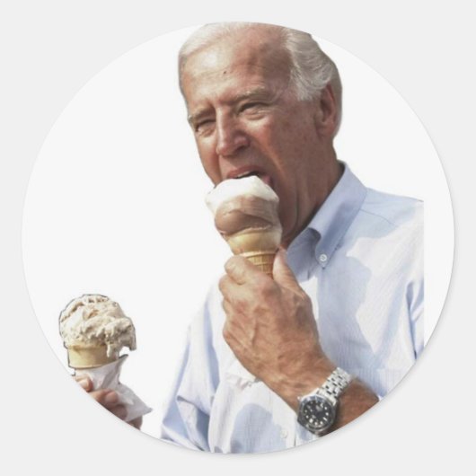 Joe Biden Ice Cream Meme Runder Aufkleber (Vorderseite)