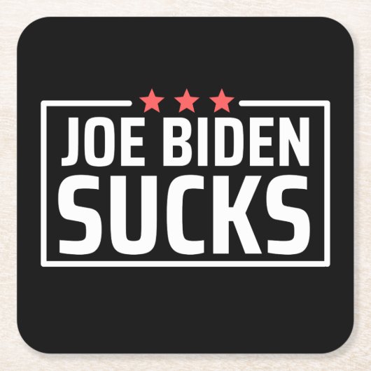 joe Biden Ist zum Kotzen Rechteckiger Pappuntersetzer (Vorderseite)