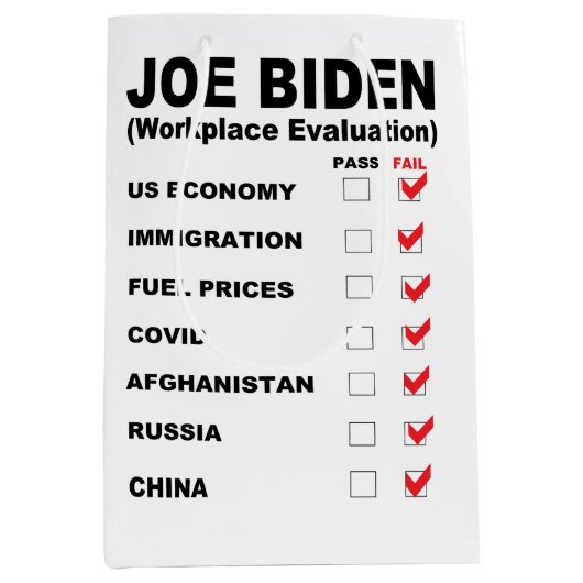 Joe Biden Job Evaluation Mittlere Geschenktüte (Vorderseite)