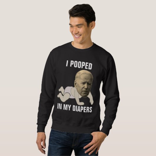 JOE BIDEN KACKTE IN DIAPERS FUNNY T - Shirt (Vorne ganz)