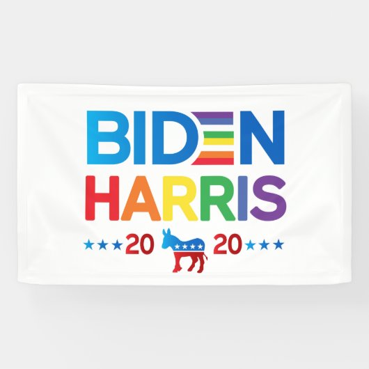 Joe Biden Kamala Harris 2020 Rainbow Gay Pride Banner (Horizontal)
