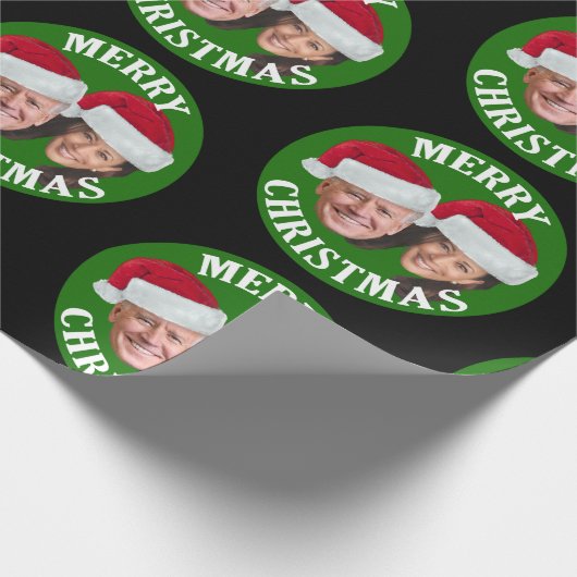 Joe Biden Kamala Harris 2020 w/Weihnachtsmannmütze Geschenkpapier (Ecke)